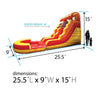 Image of 15' Rental Lite Fire Marble Tropical Inflatable Water Slide with Blower
