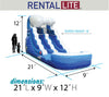 Image of 12' Rental Lite Blue Wave Inflatable Water Slide with Blower