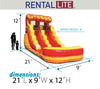 Image of 12' Rental Lite Fire Marble Inflatable Water Slide with Blower