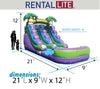 Image of 12' Rental Lite Purple Marble Tropical Inflatable Water Slide with Blower