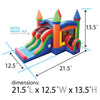 Image of Kids Rainbow Bounce House and Double Lane Slide Combo with Blower