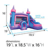 Image of Modular Pink Castle Water Slide Bounce House Combo with Blower