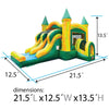 Image of Kids Green Marble Dual Lane Bounce House with Slide Combo with Blower