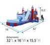 Image of Mega Stars and Stripes Inflatable Water Slide Bounce House Combo with Blower