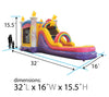 Image of Mega Unicorn Inflatable Water Slide Bounce House Combo with Blower