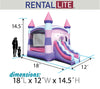 Image of Rental Lite Deluxe Pink Inflatable Bounce House with Slide Combo with Blower