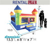 Image of Rental Lite Junior Rainbow Castle Indoor Bounce House with Blower