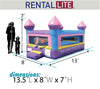 Image of Rental Lite Junior Pink Castle Indoor Bounce House with Blower