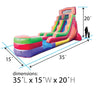 Image of 18' Modular Rainbow Inflatable Water Slide with Blower