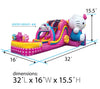 Image of Hello Kitty® Commercial Double Lane Water Slide Bounce House with Blower by POGO Bounce House