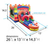 Image of Kids Building Block Inflatable Bounce House with Slide and Blower
