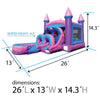 Image of Kids Pink Water Slide Bounce House Combo with Blower