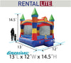 Image of Rental Lite Rainbow Smiley Face Castle Inflatable Bounce House with Blower