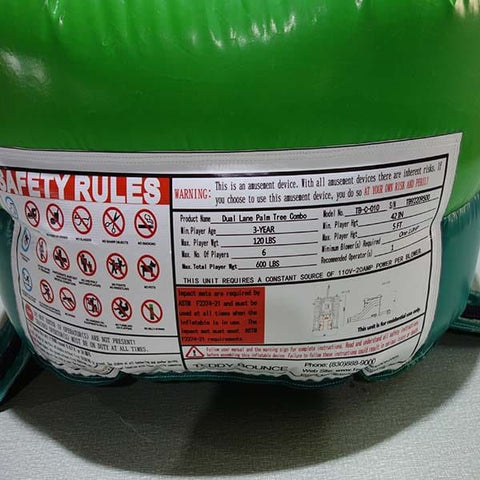 Eagle Bounce Inflatable Bouncers 9'H Dual Lane Palm Tree Combo by Eagle Bounce