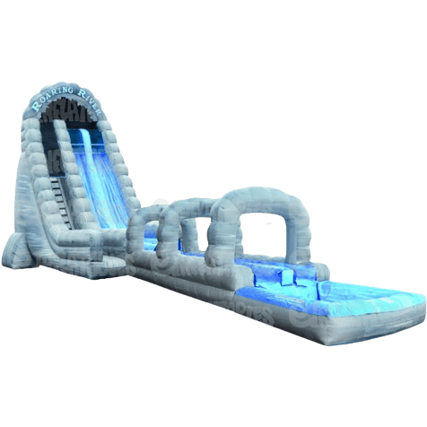 eInflatables Games 22'H Roaring River 2 Lane Run N Splash Rock Arches Combo by eInflatables 781880265306 643 22'H Roaring River 2 Lane Run N Splash Rock Arches Combo eInflatables
