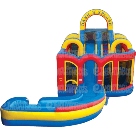 eInflatables Inflatable Bouncers 17'H Dash N Splash Wet / Dry Course with Landing by eInflatables 18'H Jump N Splash Birthday Cake w/ Landing by eInflatables SKU# 6564