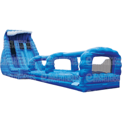 22'H Blue Crush 2 Lane Run N Splash Combo by eInflatables