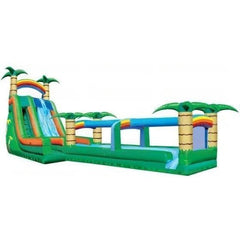 22'H Tropical 2 Lane Run N Splash Combo by eInflatables