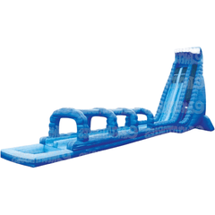 36'H Blue Crush 2 Lane Run N Splash Combo by eInflatables