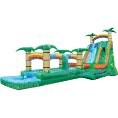 36'H Tropical 2 Lane Run N Splash Combo by eInflatables