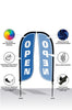 Image of Open Feather Flag - Variety 3 Pack w/ Ground Spike Pole Set