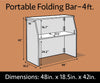 Image of 48" Portable Folding Bar, White