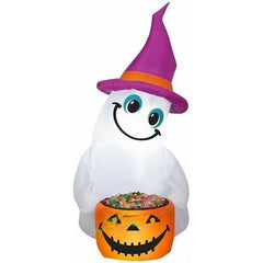 Gemmy Inflatables Halloween Inflatables 3.5' Halloween Ghost w/ Pumpkin Candy Bowl by Gemmy Inflatables 781880272090 220636