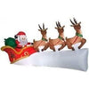 Image of Gemmy Inflatables Inflatable Party Decorations 11' Santa in Sleigh w/ Flying Reindeer Scene by Gemmy Inflatables 11' Santa Sleigh w/ Clydesdale Horse, Chicken, and Christmas Tree