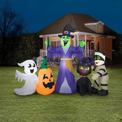12' Colossal Halloween Witch and Friends Scene by Gemmy Inflatables