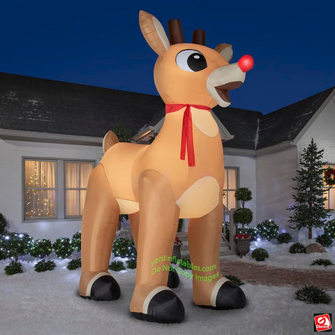 Gemmy Inflatables Inflatable Party Decorations 14' Colossal Christmas Rudolph w/ Scarf by Gemmy Inflatables 781880241126 112682 14' Colossal Christmas Rudolph w/ Scarf Gemmy Inflatables SKU# 112682