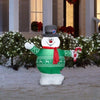Image of Gemmy Inflatables Inflatable Party Decorations 3 1/2' Christmas Frosty The Snowman Wearing An Ugly Sweater by Gemmy Inflatables 781880246824 119174-3723735 3 1/2' Christmas Frosty Snowman Wearing Ugly Sweater Gemmy Inflatables