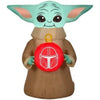 Image of Gemmy Inflatables Inflatable Party Decorations 3 1/2' Disney Mandalorian "The Child" Baby Yoda Holding Ornament by Gemmy Inflatables 781880246855 112563-3723738 3 1/2' Disney Mandalorian Child Baby Yoda Ornament Gemmy Inflatables