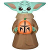 Image of Gemmy Inflatables Inflatable Party Decorations 3 1/2' Disney's Star Wars The Mandalorian The Child Holding Mandalorian Pumpkin by Gemmy Inflatables 781880239123 226677 3 1/2' Star Wars Mandalorian Child  Pumpkin Gemmy Inflatables
