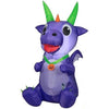 Image of Gemmy Inflatables Inflatable Party Decorations 3 1/2' Halloween Purple Baby Dragon Sitting w/ Green Horns by Gemmy Inflatables 781880239277 225253 3 1/2' Halloween Purple Baby Dragon Green Horns Gemmy Inflatables