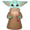 Image of Gemmy Inflatables Inflatable Party Decorations 3 1/2' Mandalorian "The Child" Grogu w/ Candy Cane by Gemmy Inflatables 3 1/2' Disney Mandalorian Child Baby Yoda Candy Cane Gemmy Inflatables