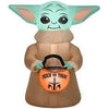 Image of Gemmy Inflatables Inflatable Party Decorations 3 1/2' The Mandalorian The Child w/ Treat Tote by Gemmy Inflatables 3 1/2' Disney Mandalorian Child Baby Yoda Ornament Gemmy Inflatables