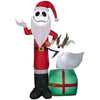 Image of Gemmy Inflatables Inflatable Party Decorations 5' Christmas Jack Skellington Santa w/ Reindeer Zero by Gemmy Inflatables 781880246701 117716 5' Christmas Jack Skellington Santa w/ Reindeer Zero Gemmy Inflatables