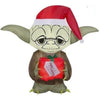 Image of Gemmy Inflatables Inflatable Party Decorations 5' Disney's Star Wars Yoda w/ Red Present by Gemmy Inflatables 781880246954 117746