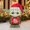 Image of Gemmy Inflatables Inflatable Party Decorations 5' Disney's Star Wars Yoda w/ Red Present by Gemmy Inflatables 781880246954 117746