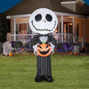 Image of Gemmy Inflatables Inflatable Party Decorations 5' Halloween Nightmare Before Christmas Jack Skellington w/ Jack O' Lantern by Gemmy Inflatables 781880239161 225344 5' Halloween Nightmare Christmas Jack Skellington JackO Lantern Gemmys