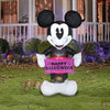 Image of Gemmy Inflatables Inflatable Party Decorations 5' RETRO Disney Mickey Mouse Holding Happy Halloween Banner by Gemmy Inflatables 781880239383 223085 5' RETRO Disney Mickey Mouse Happy Halloween Banner Gemmy Inflatables