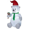 Image of Gemmy Inflatables Inflatable Party Decorations 6' Christmas Polar Bear w/ Lollipop by Gemmy Inflatables 111152 6' Christmas Polar Bear w/ Lollipop by Gemmy Inflatables