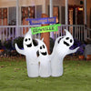 Image of Gemmy Inflatables Inflatable Party Decorations 6' Halloween Ghost Trio w/ Signpost by Gemmy Inflatables 781880239130 226622