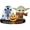 Image of Gemmy Inflatables Inflatable Party Decorations 6' Star Wars R2-D2 and Yoda w/ Pumpkin Scene by Gemmy Inflatables 3 1/2' Disney Star Wars Jedi Yoda Holding Tombstone Gemmy Inflatables