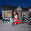 Image of Gemmy Inflatables Inflatable Party Decorations 7' Animated Santa Claus in Vintage Airplane by Gemmy Inflatable 882498