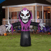 Image of Gemmy Inflatables Inflatable Party Decorations 8' Animated  Halloween Skeleton Reaper w/ Red Eyes by Gemmy Inflatables 781880270805 226307 8' Animated  Halloween Skeleton Reaper Red Eyes by Gemmy Inflatables