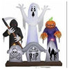 Image of Gemmy Inflatables Inflatable Party Decorations 9.5' Animated Short Circuit Halloween Ghoul Trio w/ Tombstones w/ Sound by Gemmy Inflatable 289980 - 229494 9' Kaleidoscope Short Circuit 3 Ghosts Tombstone by Gemmy Inflatable