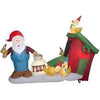 Image of Gemmy Inflatables Inflatable Party Decorations 9.5' Christmas Santa Farmer w/ Chicken Coop by Gemmy Inflatables 781880240976 111885