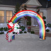 Image of Gemmy Inflatables Inflatable Party Decorations 9.5' Mixed Media Christmas Santa on Unicorn w/ Rainbow Arch by Gemmy Inflatables 781880241119 118415 9.5' Christmas Santa Unicorn Rainbow Arch Gemmy Inflatables