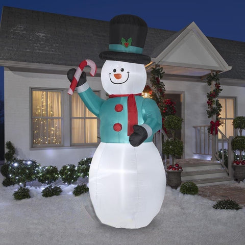Gemmy Inflatables Lawn Ornaments & Garden Sculptures 11' Giant Christmas Snowman w/ Scarf by Gemmy Inflatables 781880241065 112644 11' Giant Christmas Snowman w/ Scarf by Gemmy Inflatables SKU# 112644